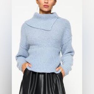 Brochu Walker - Elian Pullover in Lucia Blue Melange Cashmere Sweater M